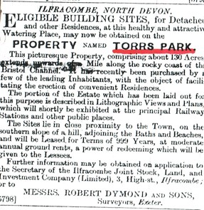 June 1862 Ilfracombe advert Photo credit Ilfracombe Museum